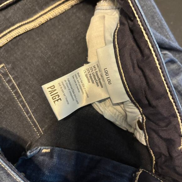 Paige Lou Lou Jeans Women’s Size 32 Dark Wash Bootcut Stretch Denim Made in USA - Picture 4 of 9